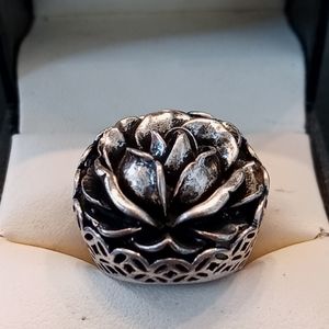 Fossil Stainless Steel Rose Ring Size 7
